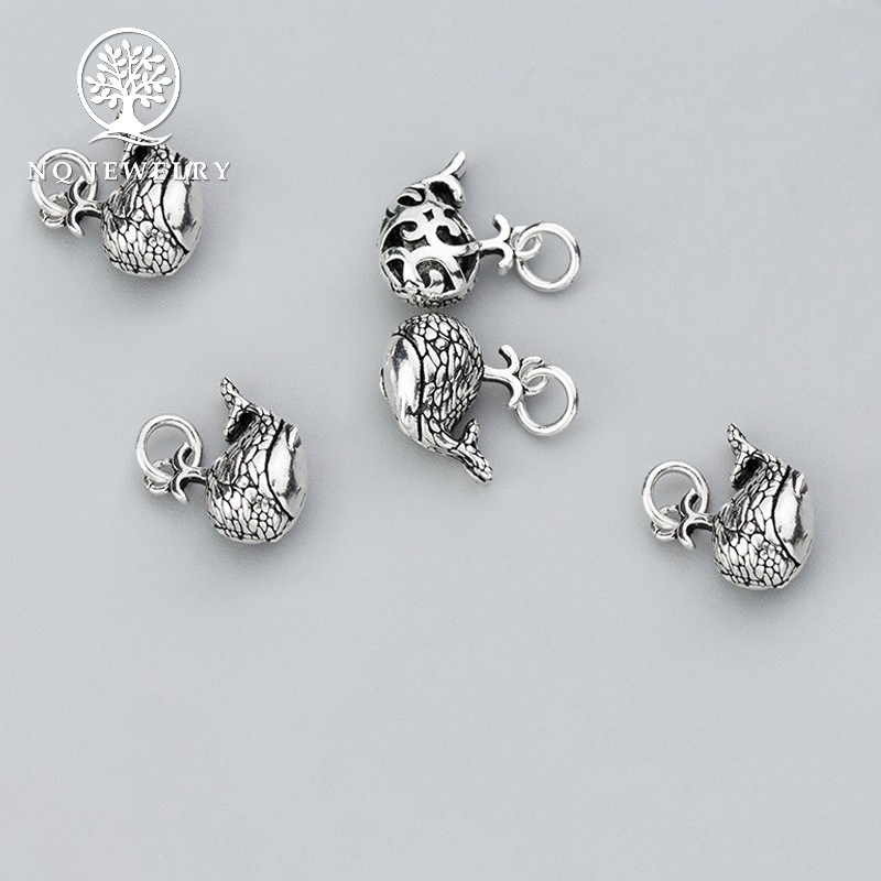 Charm bạc mặt hình cá voi treo - NQ Jewelry