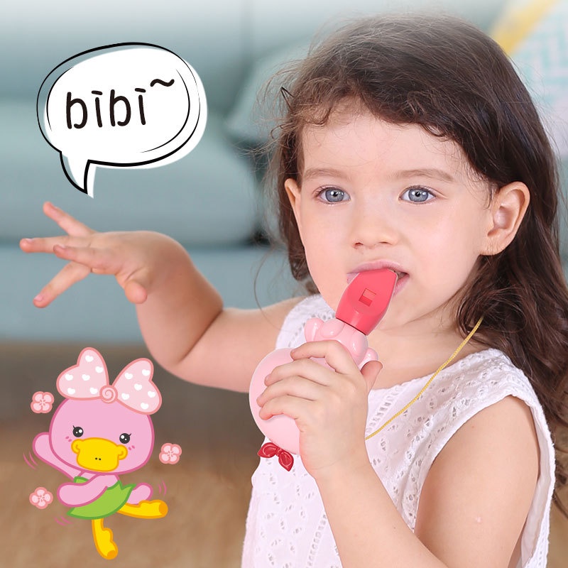 Còi Đồ Chơi Hình Chú Vịt Hoạt Hình Màu Vàng Dễ Thương Cho Bé