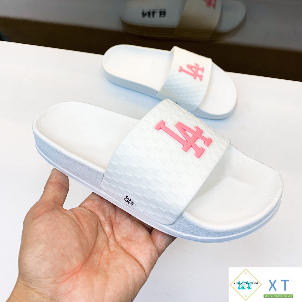Dép nam nữ quai ngang LA cao cấp, Dép lê MLB thời trang đẹp sành điệu đi biển đi chơi vip, đế đúc chắc chắn hình in nổi
