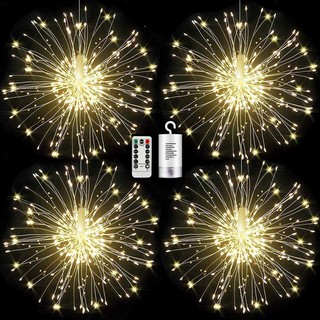 Bộ 4 đèn trang trí Firework Chống Nước, Điều Khiển Từ Xa, 8 chế độ nháy trang trí nhà , sự kiện. (Đèn các loại)