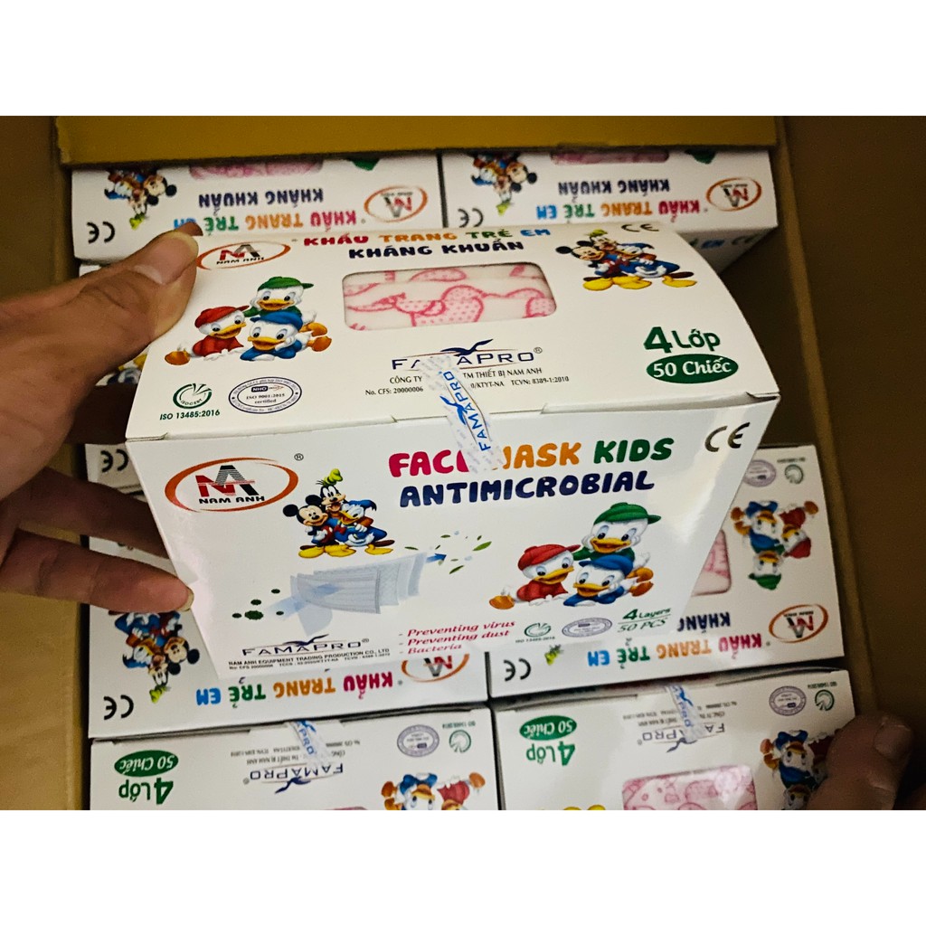[Trẻ em từ 2-11 tuổi] Khẩu Trang Y Tế Trẻ Em FAMAPRO Hộp 50 Cái | BigBuy360 - bigbuy360.vn