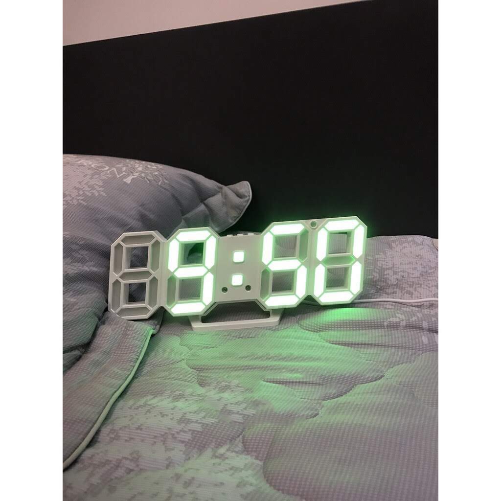 [Mã LIFE2402A giảm 10% đơn 150K] [ 6 Màu Led ] Đồng hồ LED 3D Smart Clock treo tường, để bàn. Đồng hồ kĩ thuật số