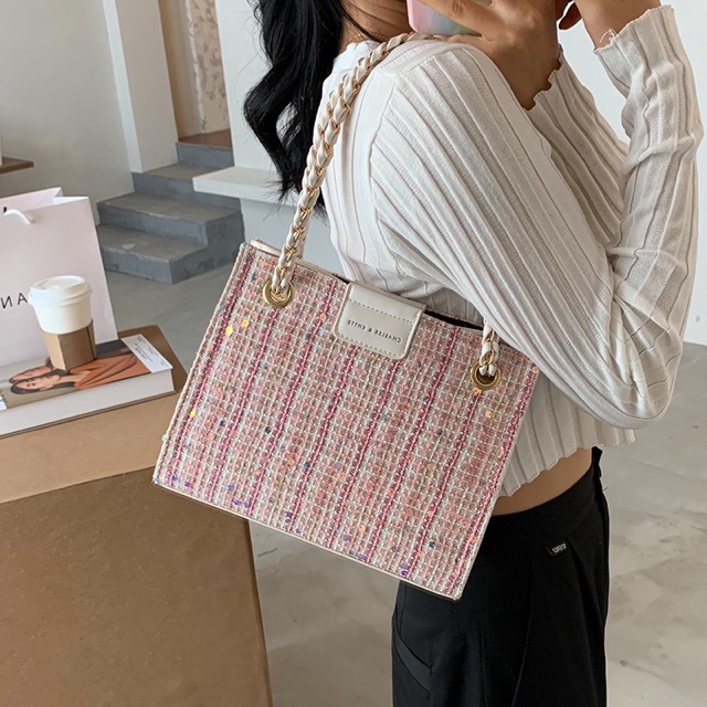 Set túi kèm ví sequin ullzang