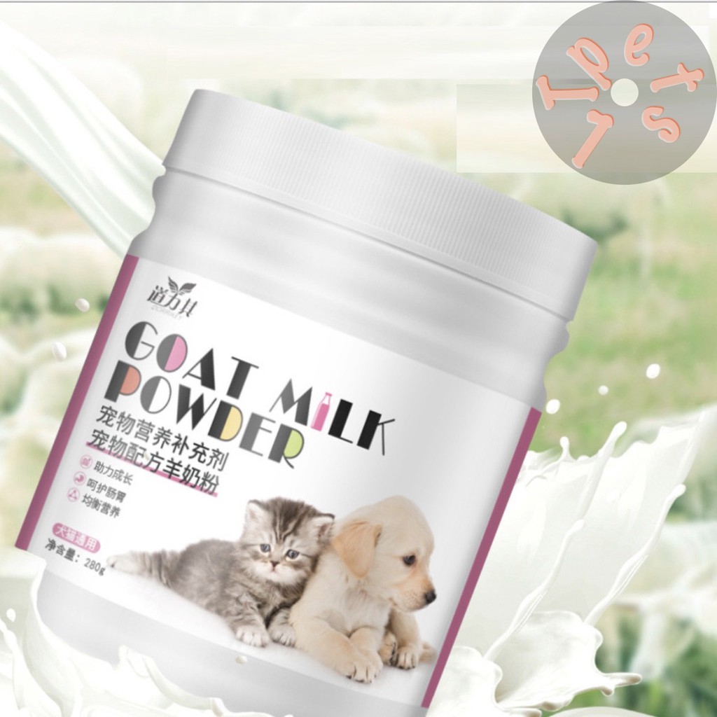 Sữa cho chó mèo GOAT MILK POWDER 280G - Bột sữa dê bổ sung canxi, vitamin, đạm, béo và khoáng