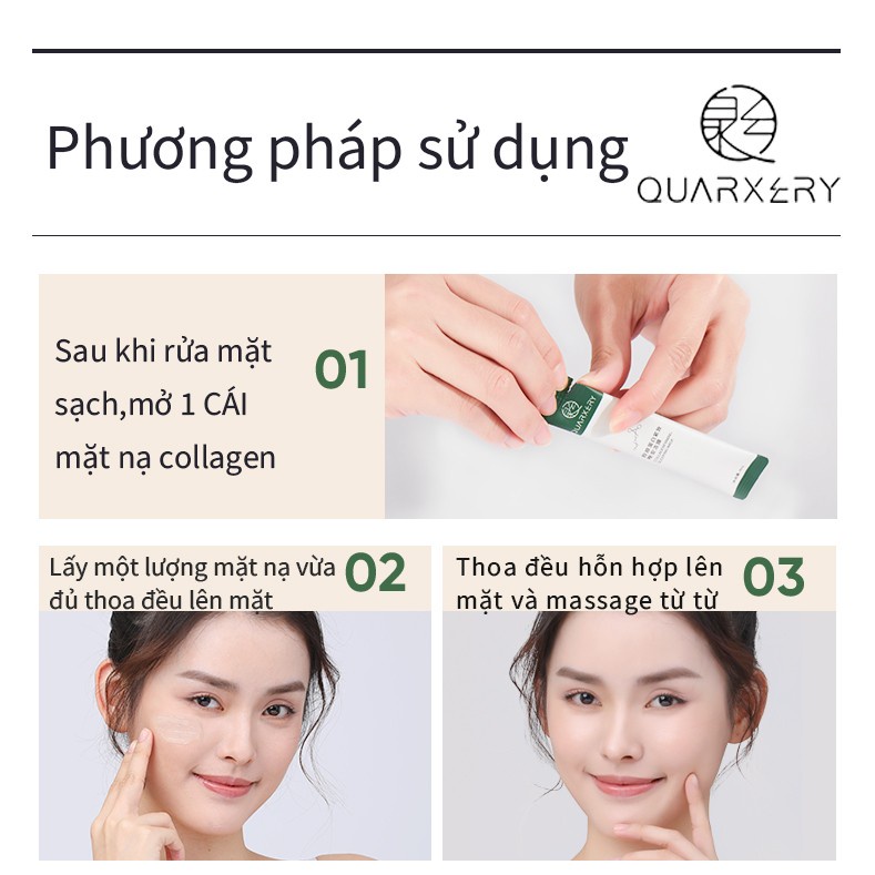QUARXERY mặt nạ ngủ collagen dưỡng ẩm làm trắng da chống lão hóa giúp da căng bóng trẻ hoá làn da