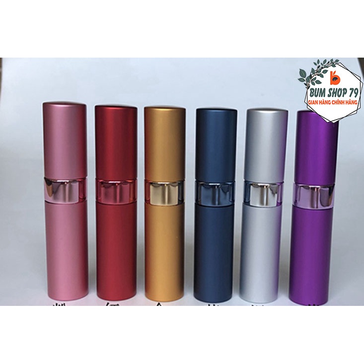 Lọ đựng nước hoa chiết vỏ nhôm hình trụ cao cấp sang trọng 15ml, Chai chiết nước hoa hình trụ 2 lớp dạng xịt phun sương
