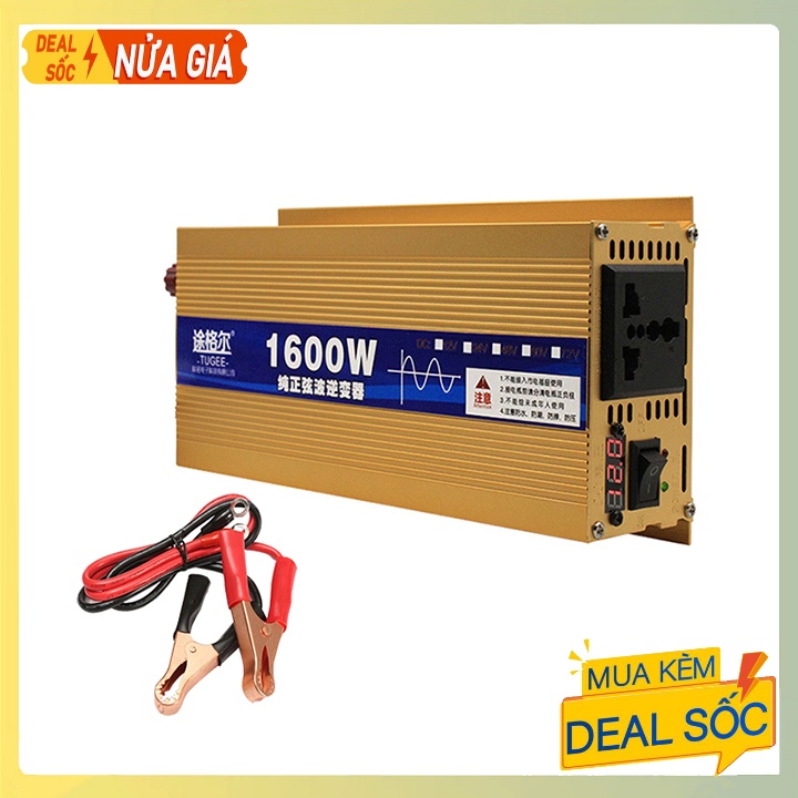 Bộ Đổi Nguồn 12V Lên 220V 1600W Sin Chuẩn