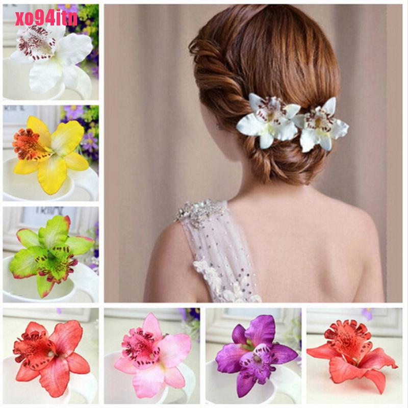 Kẹp Tóc Hình Hoa Phong Lan Nhiều Màu Sắc Cho Cô Dâu