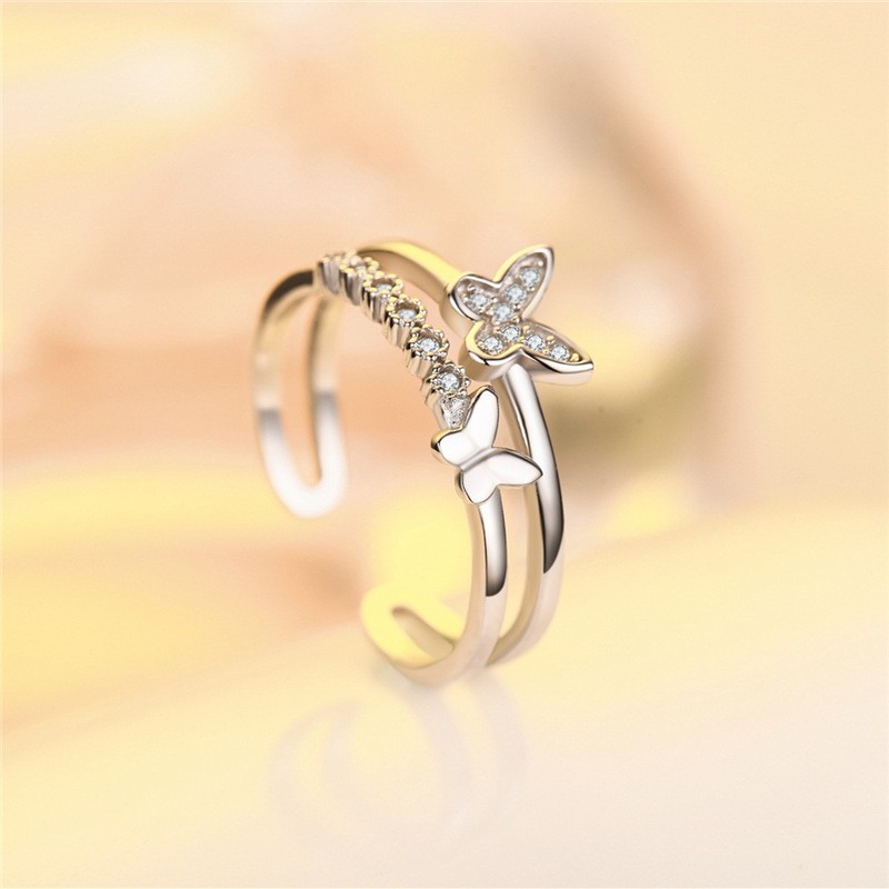 Nhẫn bạc 925 hình bươm bướm đính đá xinh xắn thời trang cho nữ ANTA Jewelry ATJ3342
