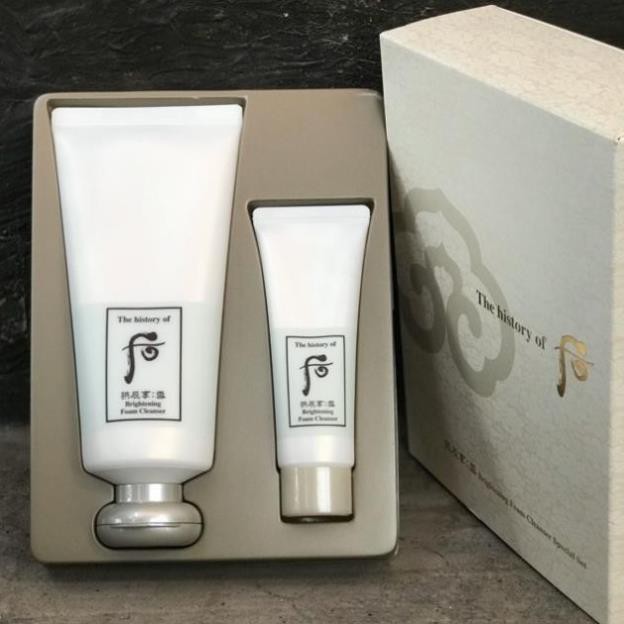 Bộ sữa rửa mặt Whoo trắng da mờ nám hiệu quả -WHOO Brightening Foam Cleanser Special Set 2pcs.