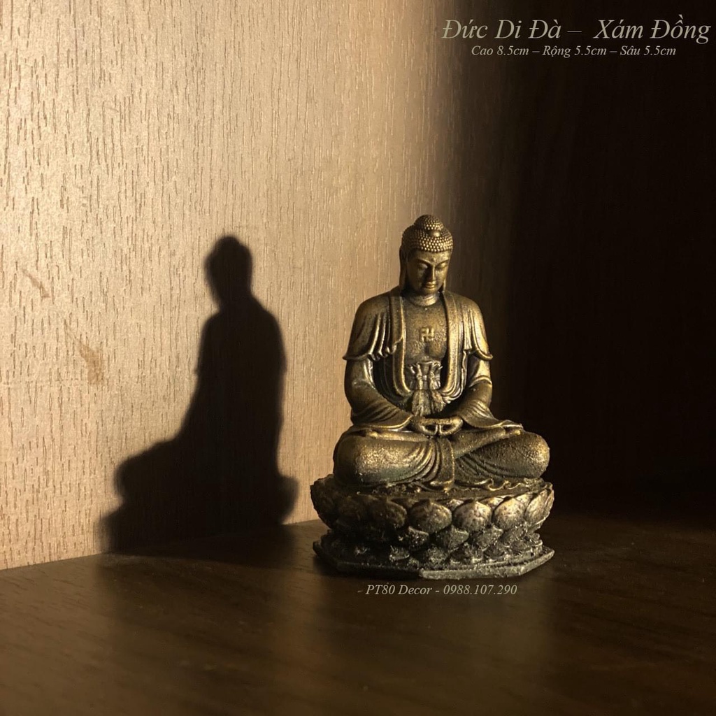 Tượng Đức Phật ngồi thiền đẹp PT80 Decor trang trí trên bàn làm việc, xe ô tô, quà tặng...