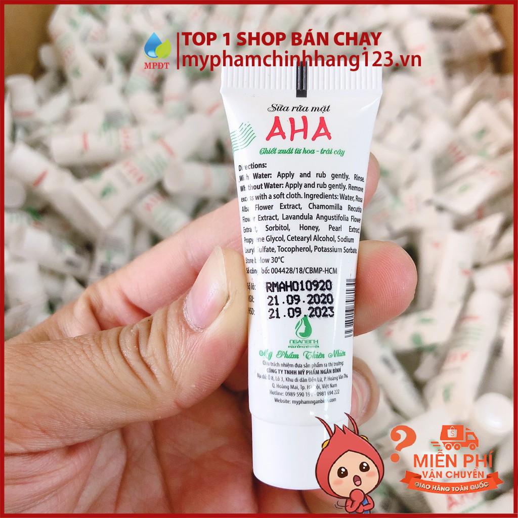 (10GR mẫu mới 2020) Sữa Rửa Mặt AHA chiết xuất từ hoa và trái cây chính hãng Ngân Bình