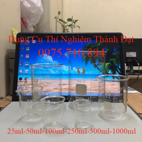 Cốc Thủy Tinh ( Cốc Đốt Thành Thấp Có Vạch)