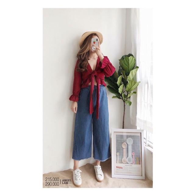 💥Quần ống rộng lưng thun #quầnbaggy #quầnbaggyjeans  xinh xắn Quần baggy vải bò dày mềm Size S M L | BigBuy360 - bigbuy360.vn