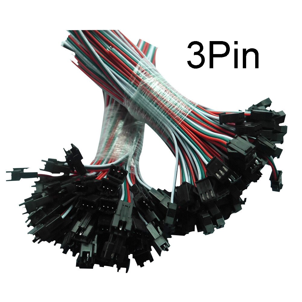Bộ 10 Đầu Nối Dây Đèn Led 2pin 3pin 4pin Jst / Sm Dùng Cho 3528 5050 Rgb Rgbw Rgbwww