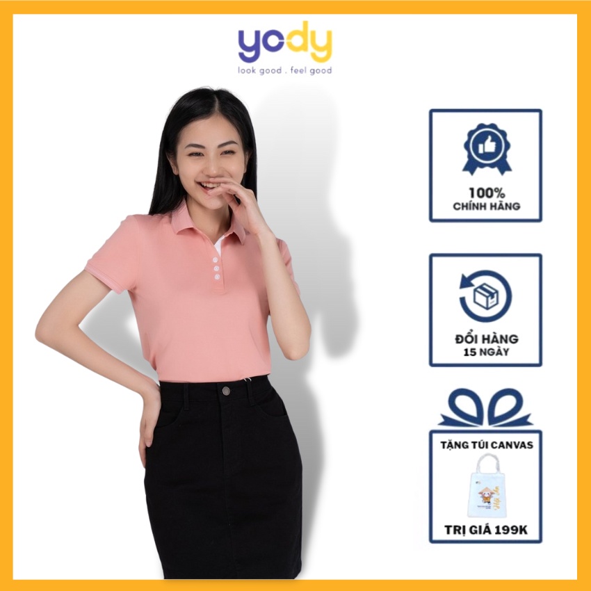 Áo Polo Nữ YODY Coolmax Lacoste Có Cổ Chống Tia UV, Kháng Khuẩn Chất Liệu Thoáng Mát APN3516