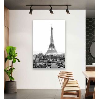 Tranh treo tường vải canvas Paris trắng đen 60x90