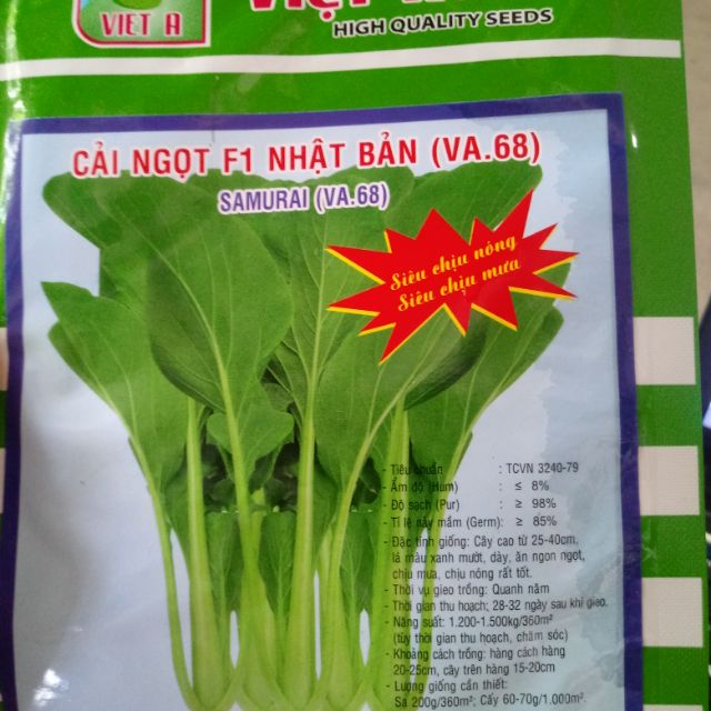 hạt giống cải ngọt Nhật Bản