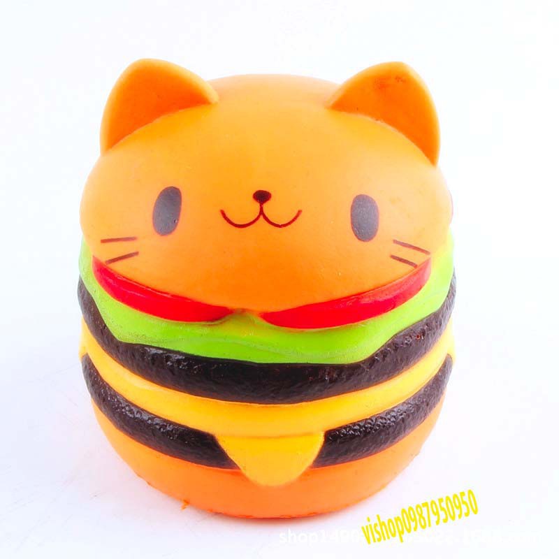 ĐỒ CHƠI SQUISHY  BÁNH HUMBUGER MÈO ĐẸP