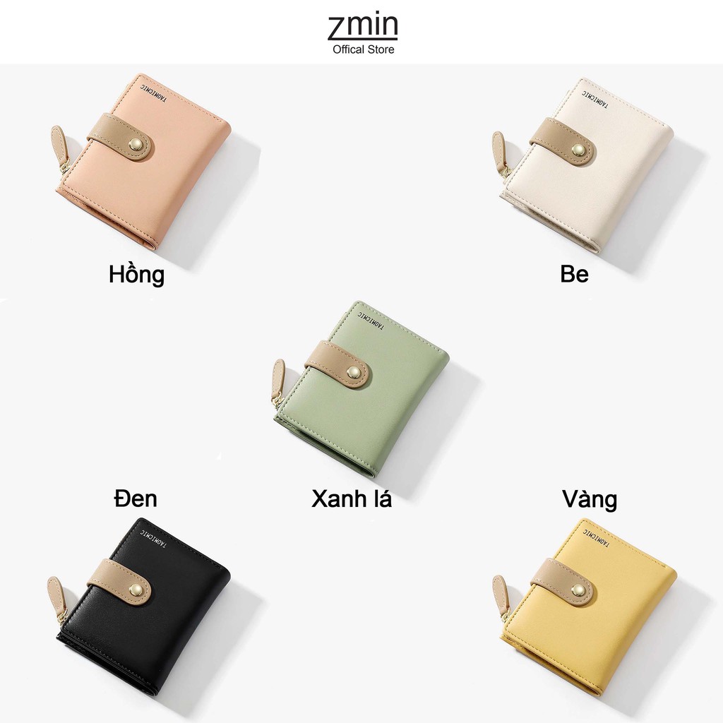 Ví bóp nữ ngắn mini cầm tay Zmin, chất liệu cao cấp có thể bỏ túi - V033