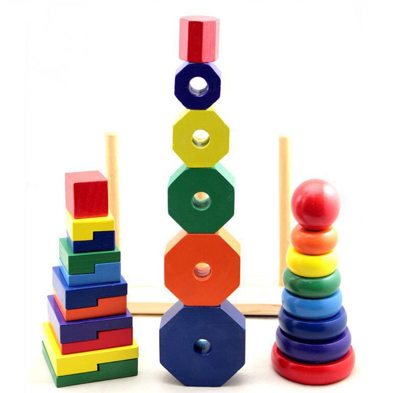 Đồ chơi gỗ - Thả hình khối ba trụ Montessori (Size nhỏ) Vivitoys