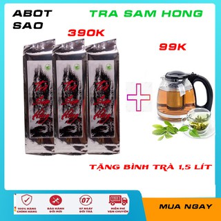 TẶNG BÌNH TRÀ khi mua 3 gói Trà Sâm Hồng 500gr - giúp ngủ ngon, giải độc gan, hạ men gan, giảm mỡ máu, trà sam hồng
