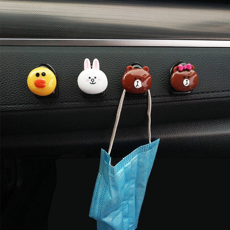 Móc treo đồ gắn phía trước xe hơi hình hoạt hình đa năng tiện dụng