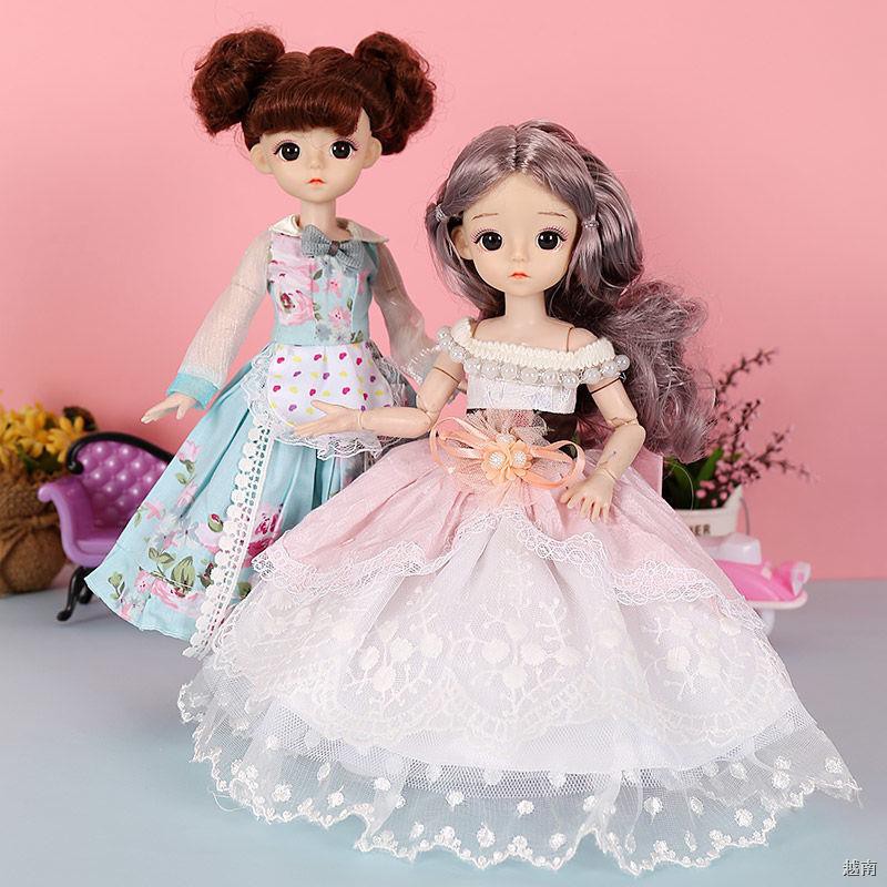 ✙✆☍Winter new 30 Cm bjd Barbie doll 3D mắt thật búp bê đồ chơi nhà gái quà tặng sinh nhật