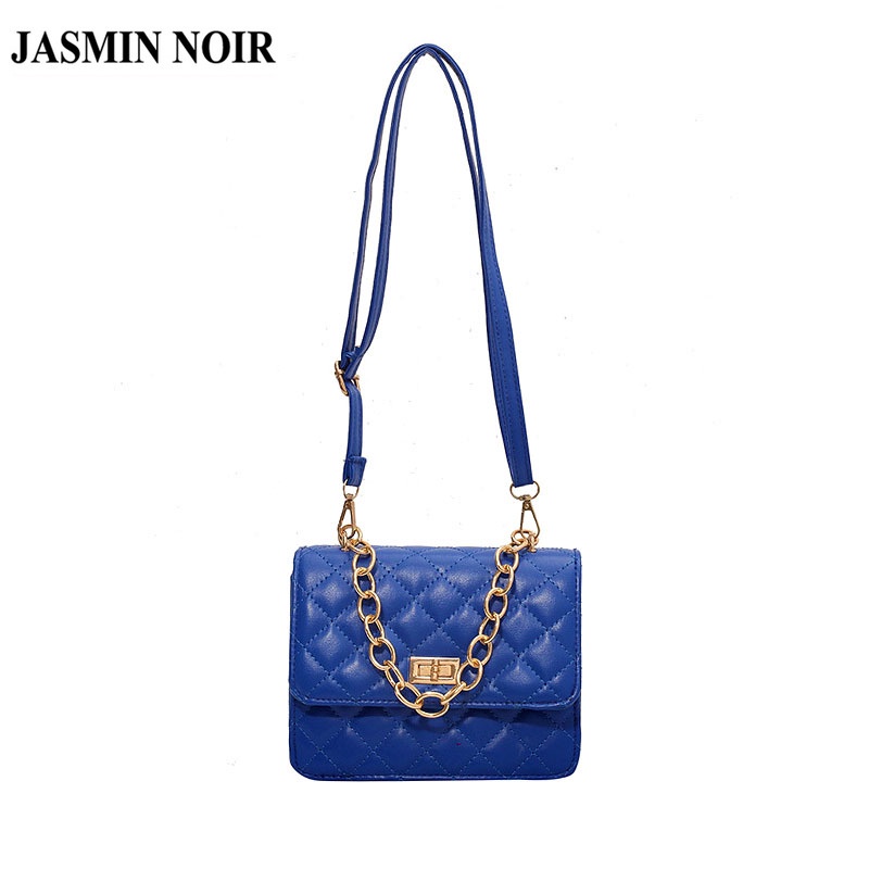Túi Đeo JASMIN NOIR Chéo Dáng Vuông Nhỏ Họa Tiết Sọc Caro Phối Dây Xích Thời Trang Trẻ Trung Cho Nữ