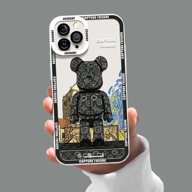 Ốp Điện Thoại Silicon TPU Mềm Trong Suốt Họa Tiết Gấu Cho IPhone 13 12 Pro Max 11 Pro X XR XS Max 6 6S 7 8 Plus
