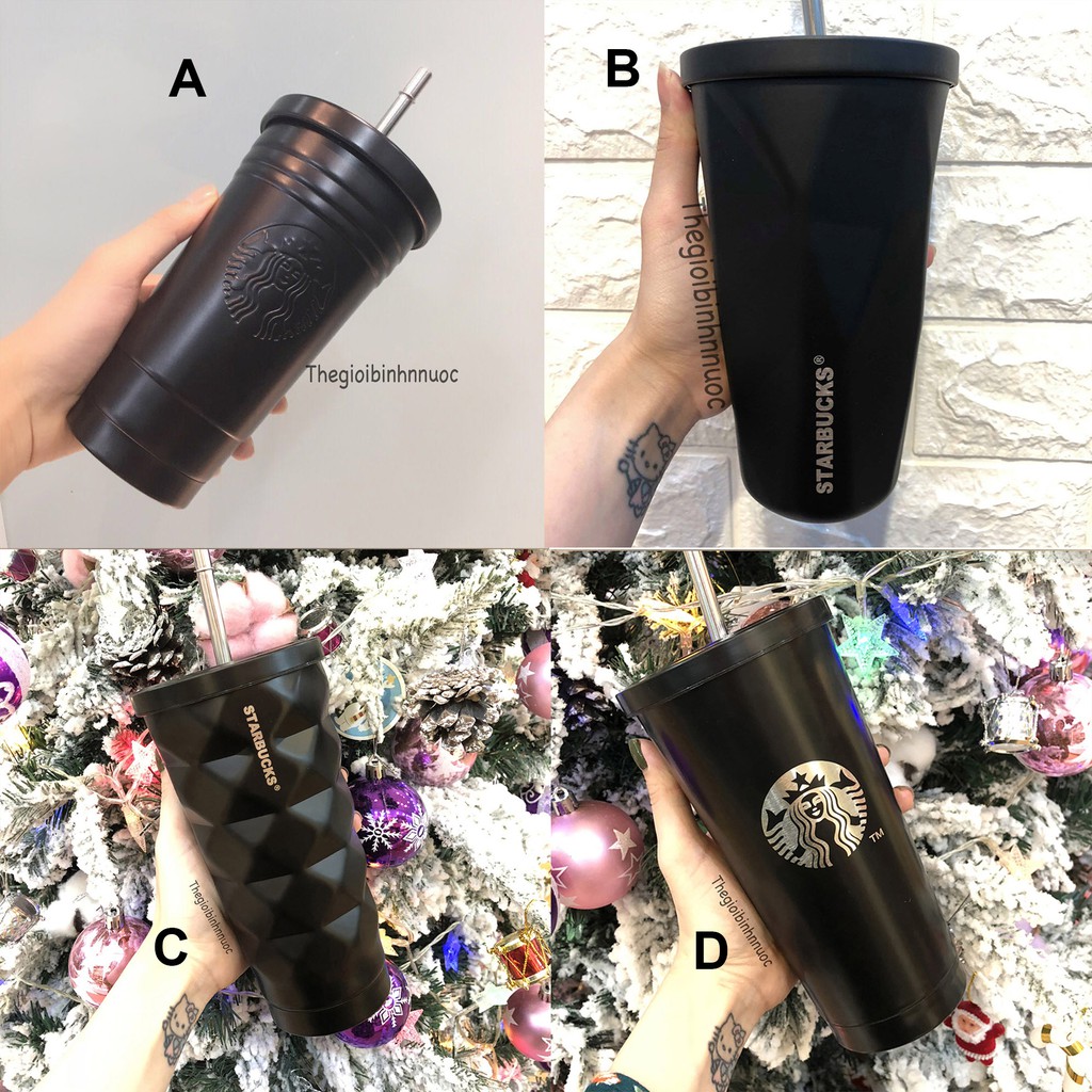 Ly Cold Cup Starbucks Tumbler Đen B227