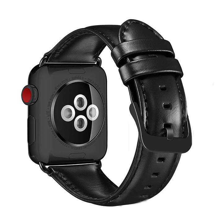 Dây da đồng hồ apple watch Size 38mm, 40mm, 42mm, 44mm, da bò thật mềm đẹp thời trang - D2011