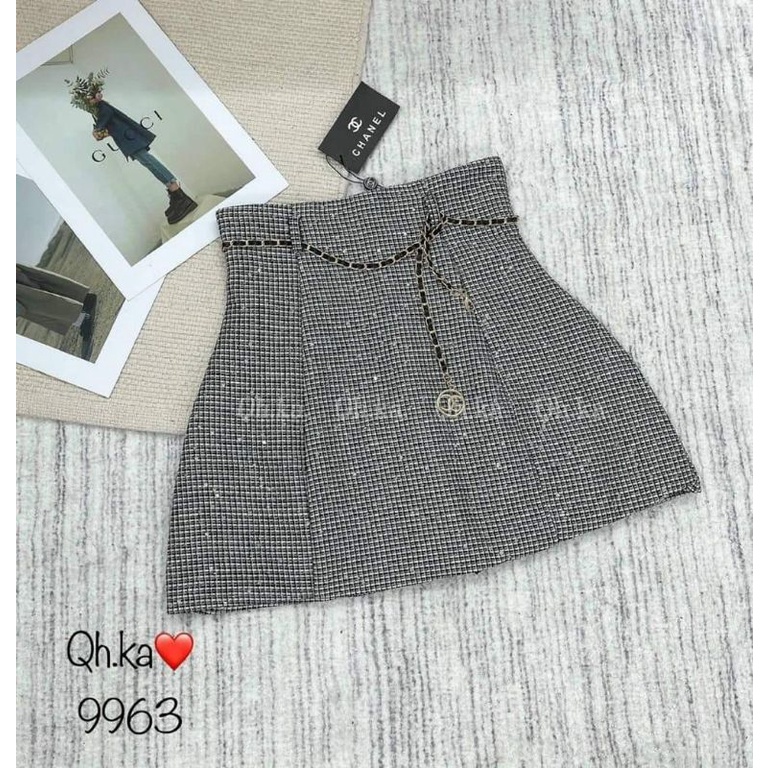Chân váy bling kèm dây xích hàng QCL1