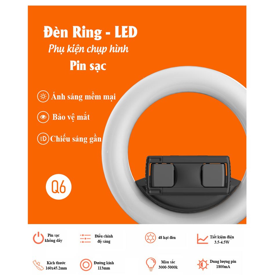 Đèn Led Ring Chiếu Sáng Không Dây, Phụ Kiện Chụp Hình Selfie, Quay ...