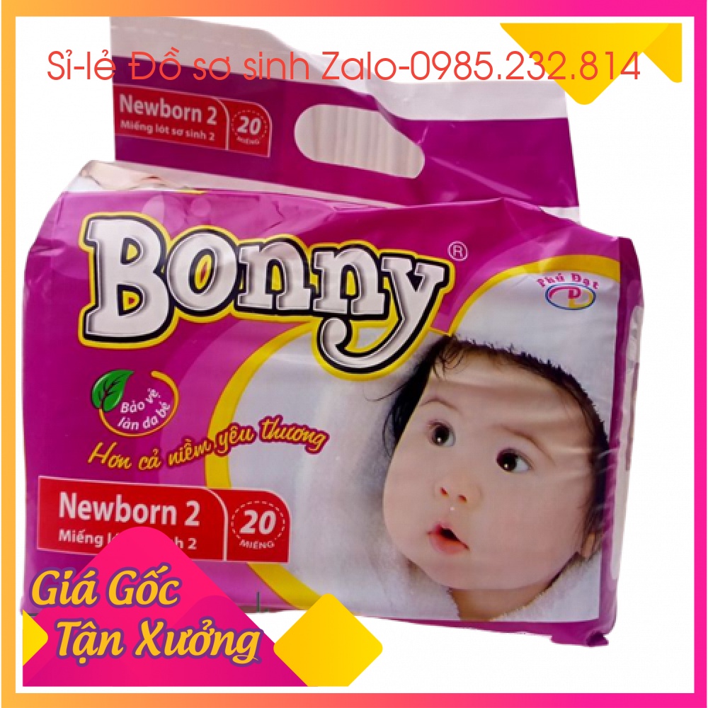 Bỉm con Bonny newborn 1 28 miếng, newborn 2 20 miếng