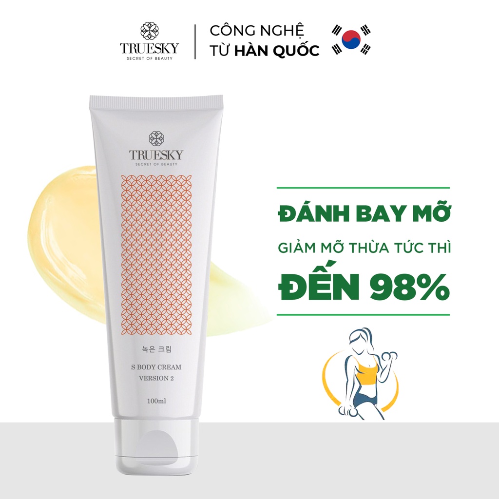 [Mã FMCGMALL -8% đơn 250K] Kem tan mỡ bụng Truesky Version 2 chiết xuất tinh dầu quế gừng 100ml - S Body Cream