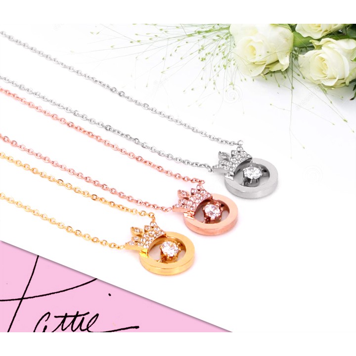 Dây chuyền nữ ttian cao cấp hình Vương Miện siêu đẹp, bền màu, hợp thời trang, dễ phối đồ