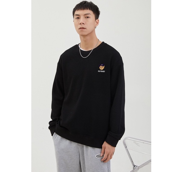 Áo Nỉ Dài Tay Nam Nữ Phong Cách Hàn Quốc Cổ Tròn Trẻ Trung, Áo Thun Nam Nữ Dài Tay Thu Đông