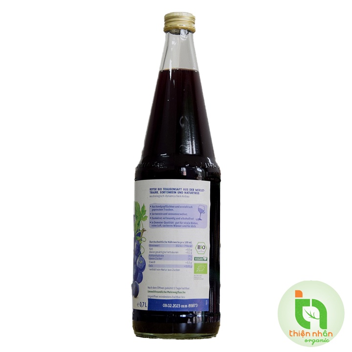 Nước ép nho đỏ hữu cơ Voelkel (700ml)