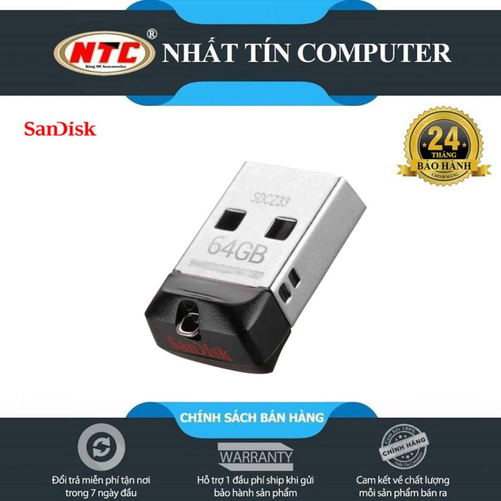 USB Sandisk Cruzer Fit CZ33 64GB