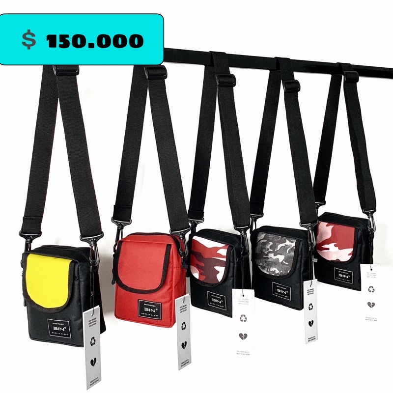 Túi Đeo Chéo Mini Thiết Kế Nắp Khoá BIN ORIGINAL Chất Liệu Polyeste Dày Dặn Và Trẻ Trung Kích Thước 23x16x10cm