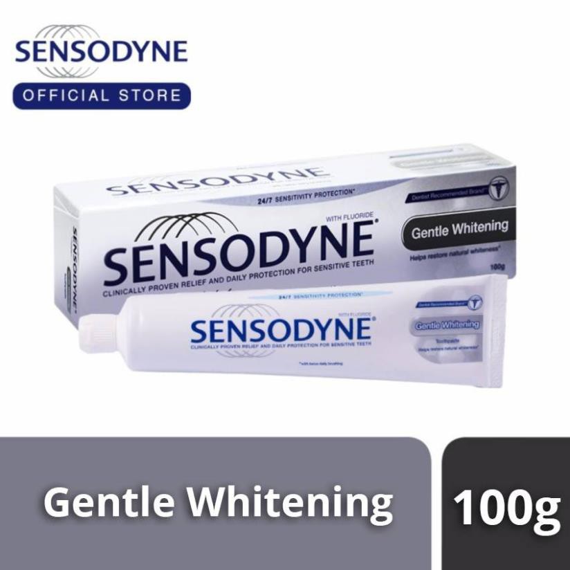 Kem đánh răng Sensodyne Gentle Whitening 100G - Made in Thailan, kèm quà tặng