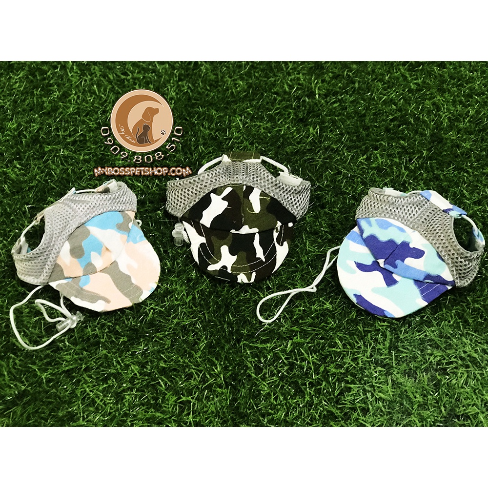 Nón kết cho chó mèo - nón lưỡi trai kiểu lính bộ đội cho thú cưng -Thời trang thú cưng