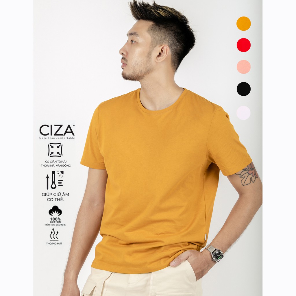 Áo thun nam tay ngắn cổ tròn CIZA vải cotton thoáng mát thấm hút mồ hôi dáng Slim Fit ATNS20 | BigBuy360 - bigbuy360.vn