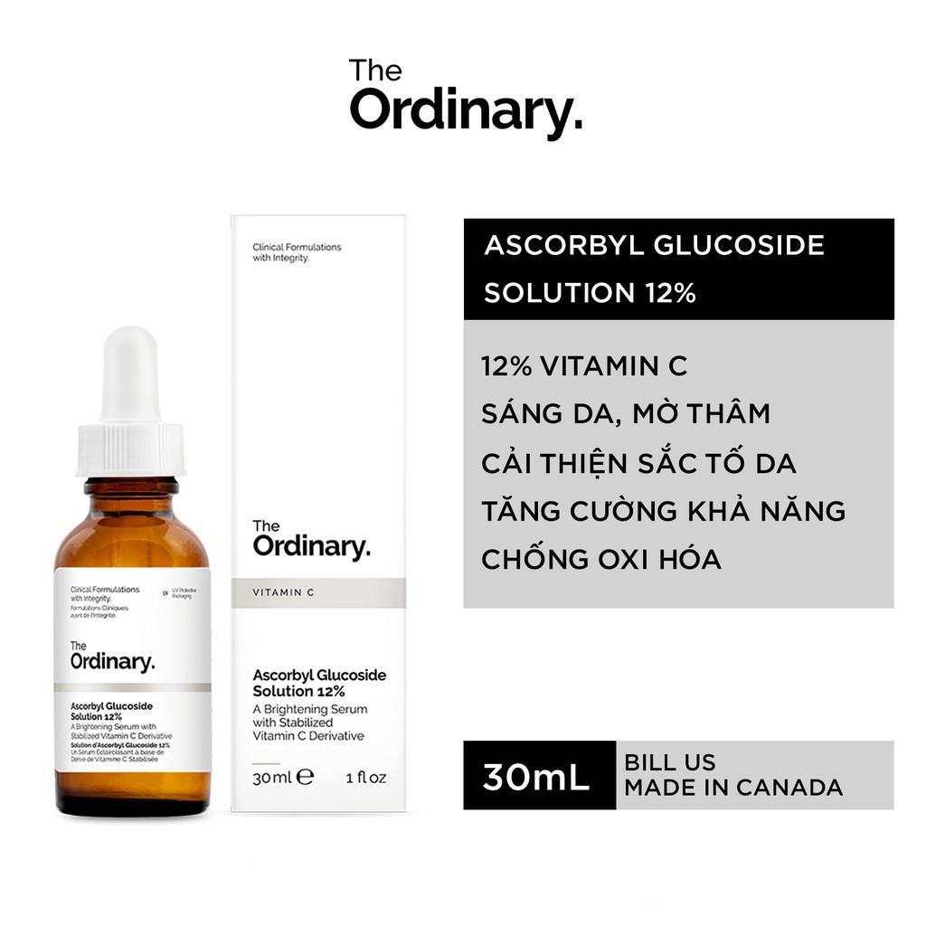 Tinh Chất The Ordinary Ascorbyl Glucoside Solution 12% Làm Sáng Da Chống Lão Hoá 30ml