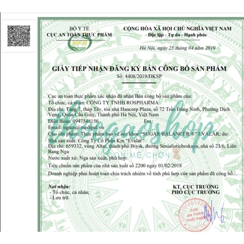 Viên uống Cân Bằng Đường Huyết Sugar Balance 90v