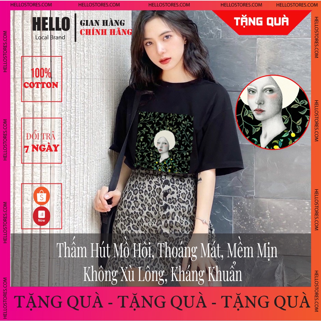 [MÃ HELLOAP01 GIẢM 10% TỐI ĐA 10K ĐƠN TỐI THIỂU 700k ] Áo phông nam nữ form rộng unisex HELLO VƯỜN XANH_Ap49