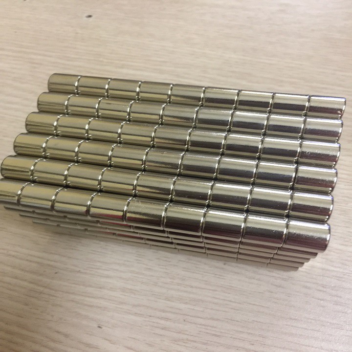 Nam châm viên trắng 10x10 mm , nam châm trụ đất hiếm lực hút mạnh