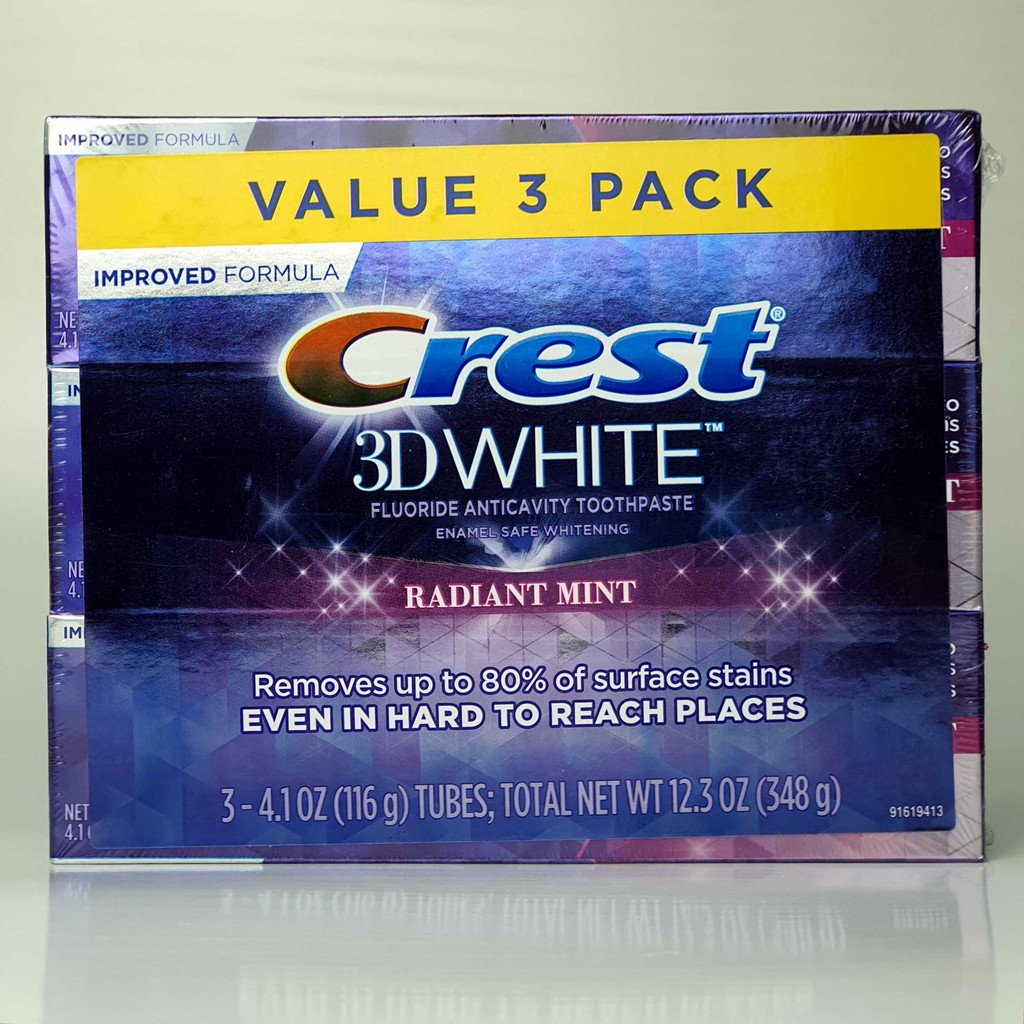 [Chính hãng thị trường mỹ] Kem Đánh Răng Crest 3D Artic Fresh 116gr