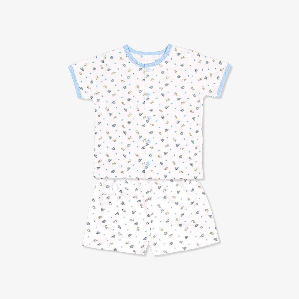 Bộ Cộc Tay Cài Giữa Miomio Hình Bình Sữa + Xe Nôi 0-12M